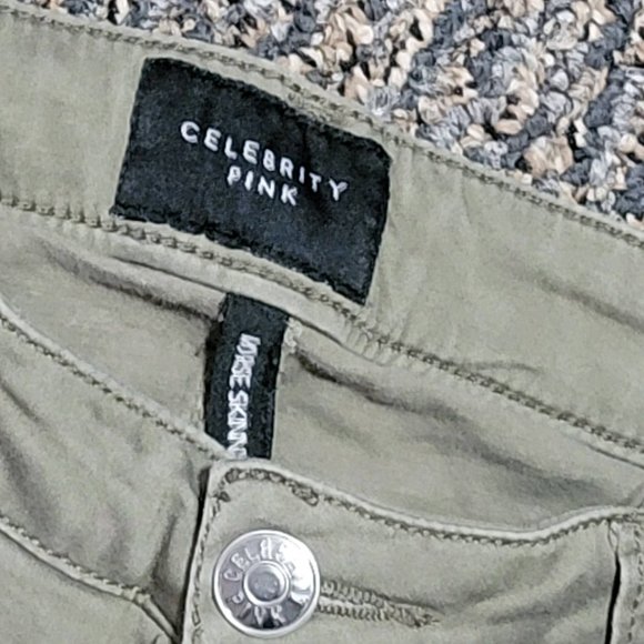 Celebrity Pink Moss Green Stretch Jeans Size 5 Waist 27 - Picture 12 of 16